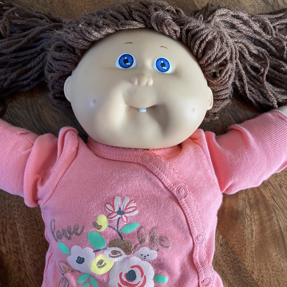 CABBAGE PATCH Xavier Roberts Signature Brown Hair Blue Eyes Perfect Condition